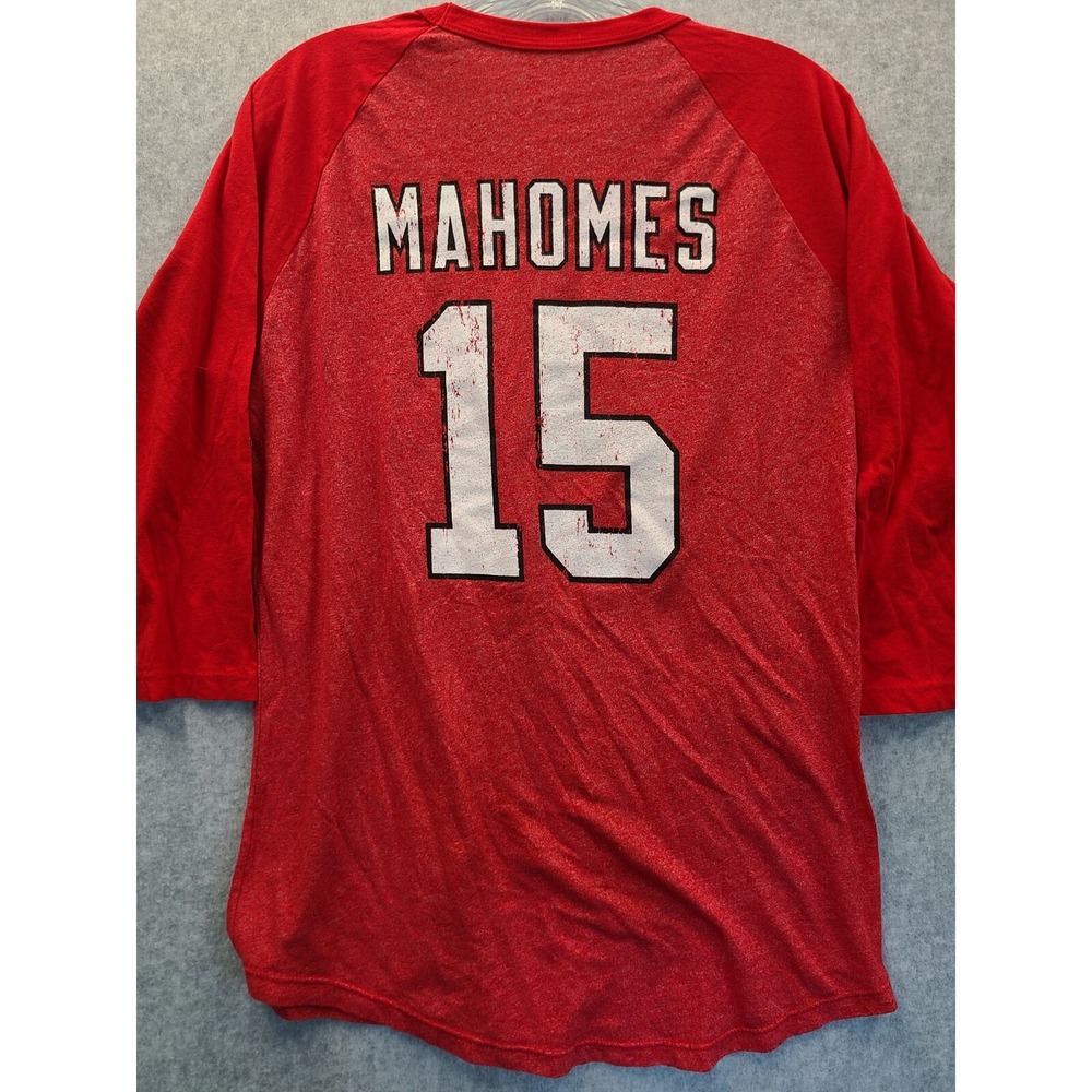 Majestic Threads Patrick Mahomes Womens 3/4 Sleeve Red Tshirt XL NWT - Picture 7 of 7